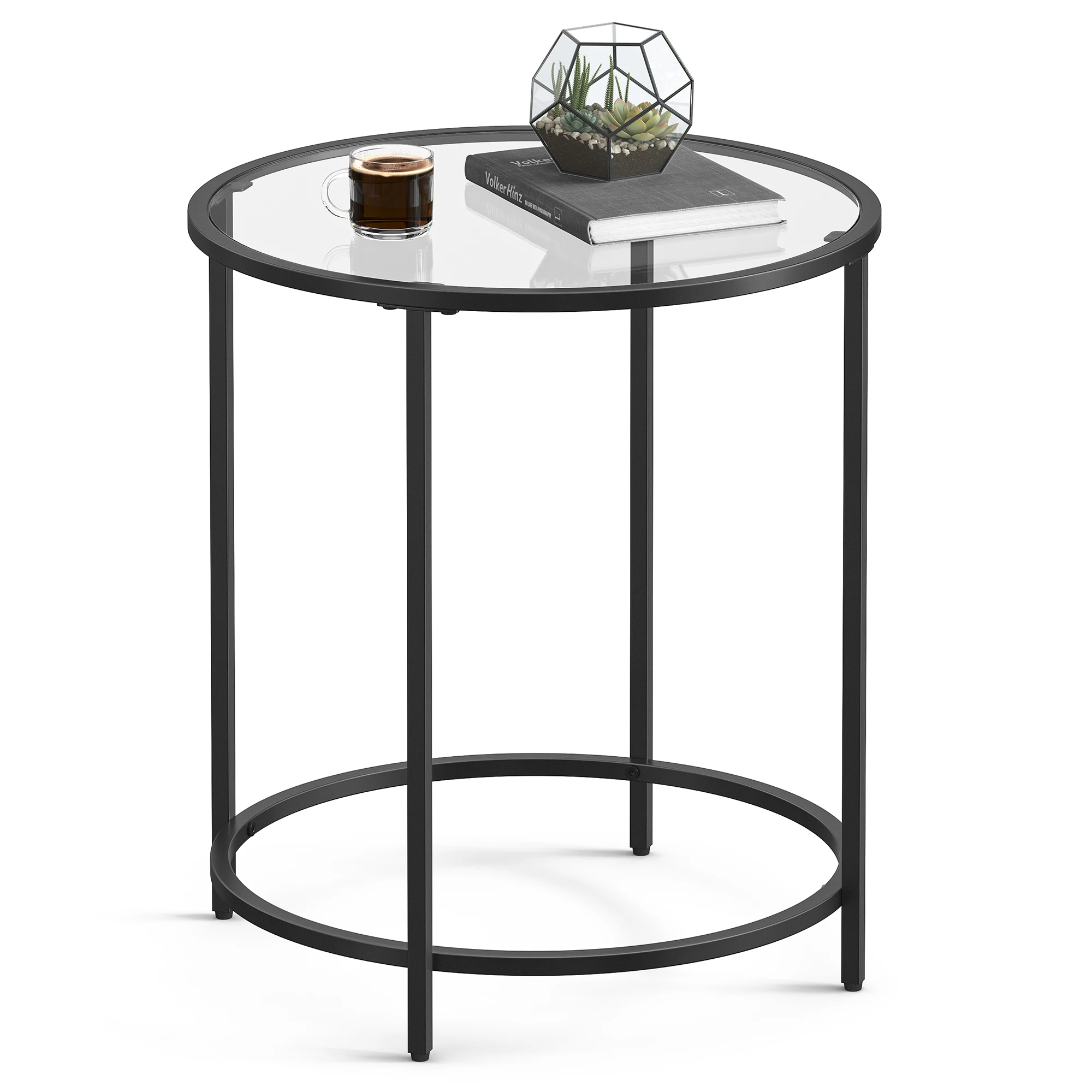 VASAGLE Round Side Table, Glass End Table with Metal Frame, Black Coffee Table with Modern Style, for Living Room, Balcony
VASAGLE Round Side Table, Glass End Table with Metal Frame, Black Coffee Table with Modern Style, for Living Room, Balcony
