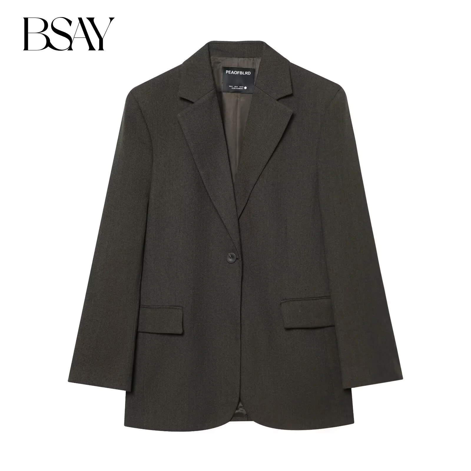 BSAY Свободные блейзеры для женщин Мода Осень Зима Новые однотонные откидные карманы с длинным рукавом и одной пряжкой Костюм Куртка Шикарное женское пальто
BSAY Свободные блейзеры для женщин Мода Осень Зима Новые однотонные откидные карманы с длинным рукавом и одной пряжкой Костюм Куртка Шикарное женское пальто