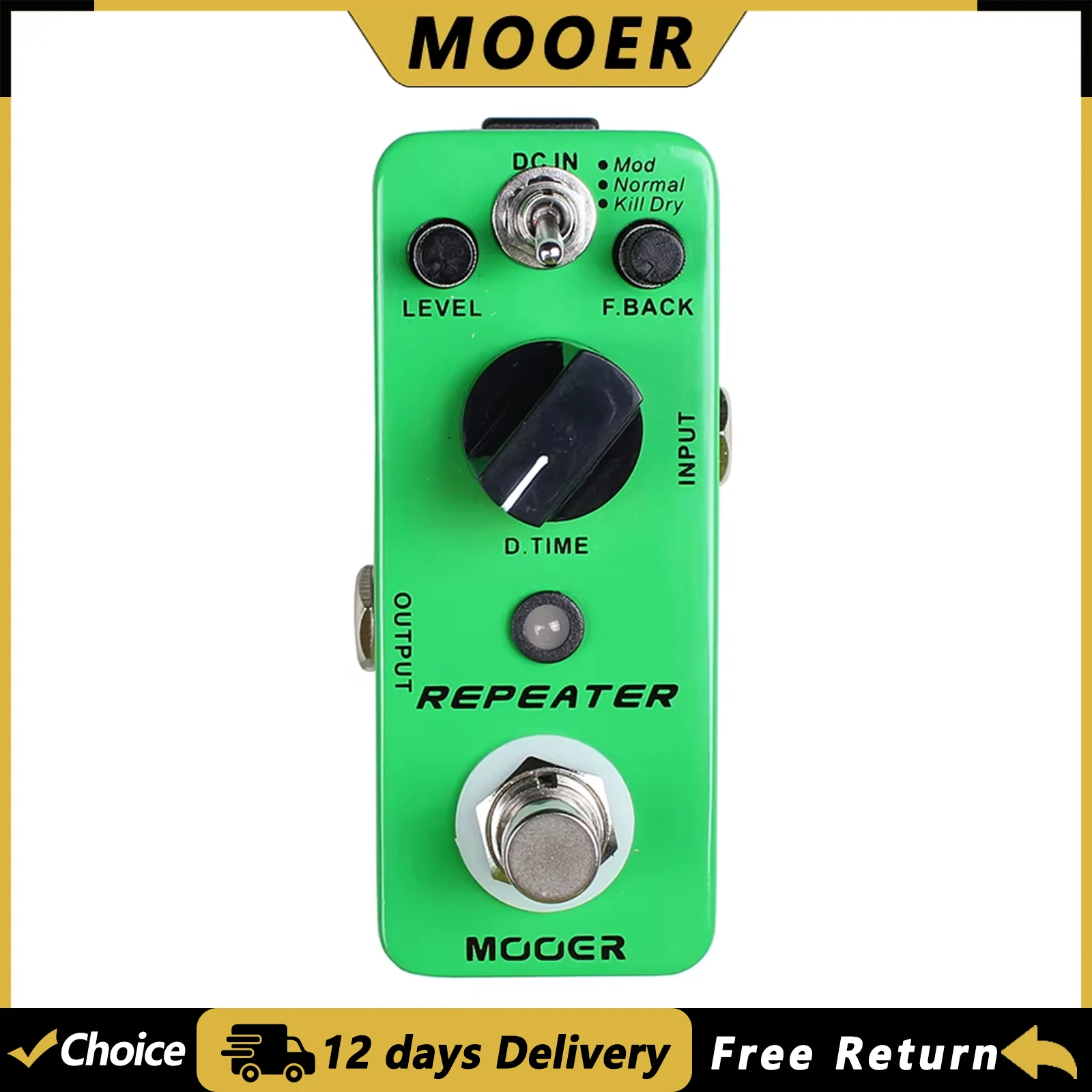 Гитарная педаль эффектов MOOER Repeater Delay с задержкой 25-1000 мс, 3 режима работы (Мод/Нормальный/Килл), аксессуары для электрогитары
Гитарная педаль эффектов MOOER Repeater Delay с задержкой 25-1000 мс, 3 режима работы (Мод/Нормальный/Килл), аксессуары для электрогитары
