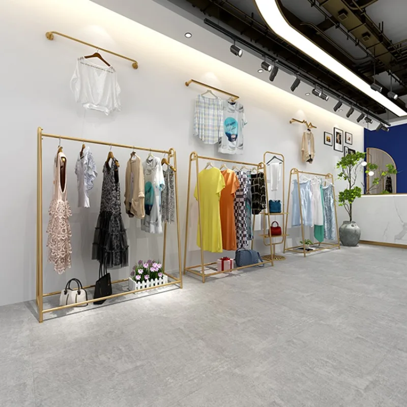 Golden Hanger Clothing Store Special Display Rack Floor-to-ceiling Wrought Iron Children's Clothing Shelf Women's Clothing Hangi
Golden Hanger Clothing Store Special Display Rack Floor-to-ceiling Wrought Iron Children's Clothing Shelf Women's Clothing Hangi