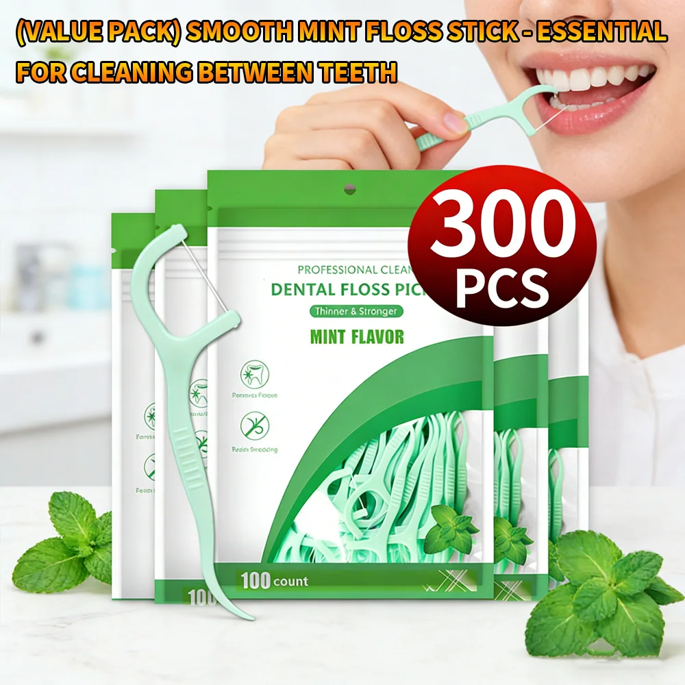 Value Pack 300Pcs Mint Dental Floss Sticks, Ultra Thin Disposable Floss Picks for Interdental Cleaning, Perfect Home & Travel Or
Value Pack 300Pcs Mint Dental Floss Sticks, Ultra Thin Disposable Floss Picks for Interdental Cleaning, Perfect Home & Travel Or