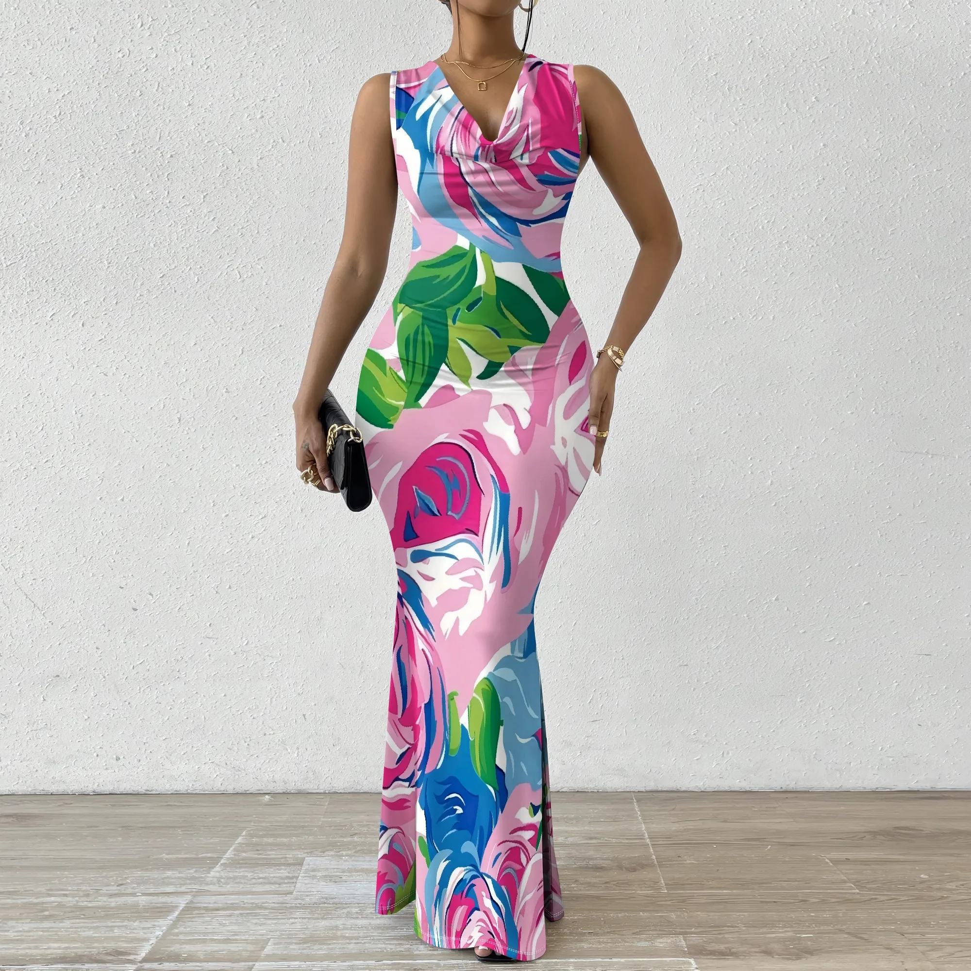 Colorful Floral Maxi Dress Sleeveless Bodycon V-Neck Abstract Rose Print Summer Party Vacation Brunch Dress XS-2XL
Colorful Floral Maxi Dress Sleeveless Bodycon V-Neck Abstract Rose Print Summer Party Vacation Brunch Dress XS-2XL