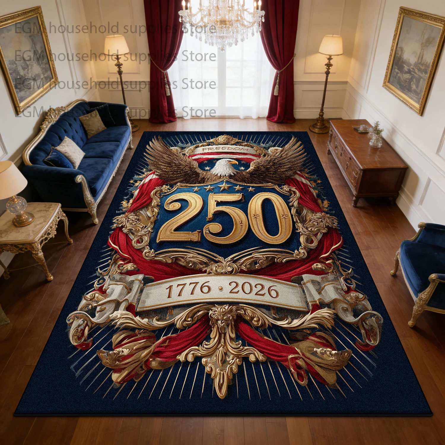 American Style Carpet 250 Anniversary Celebration Decoration Living Room Pile Fabric Rug Washable Non-slip Office Mats Bedroom
American Style Carpet 250 Anniversary Celebration Decoration Living Room Pile Fabric Rug Washable Non-slip Office Mats Bedroom