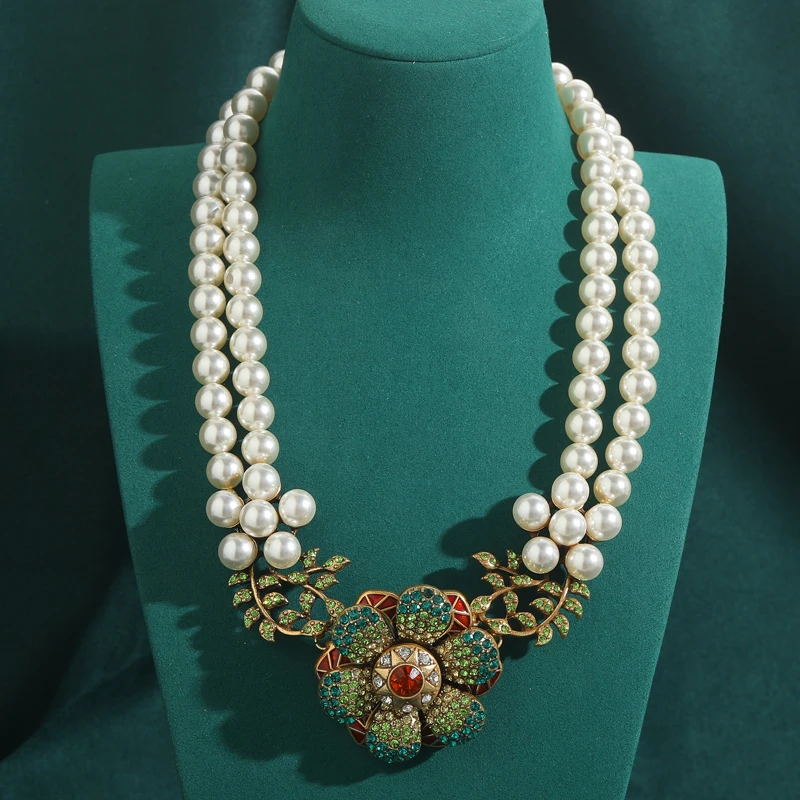 Vintage Statement Necklace Pearl Large Rhinestones Flower Luxury Choker Chunky Wedding Bride Antique Jewelry Accessories Women
Vintage Statement Necklace Pearl Large Rhinestones Flower Luxury Choker Chunky Wedding Bride Antique Jewelry Accessories Women