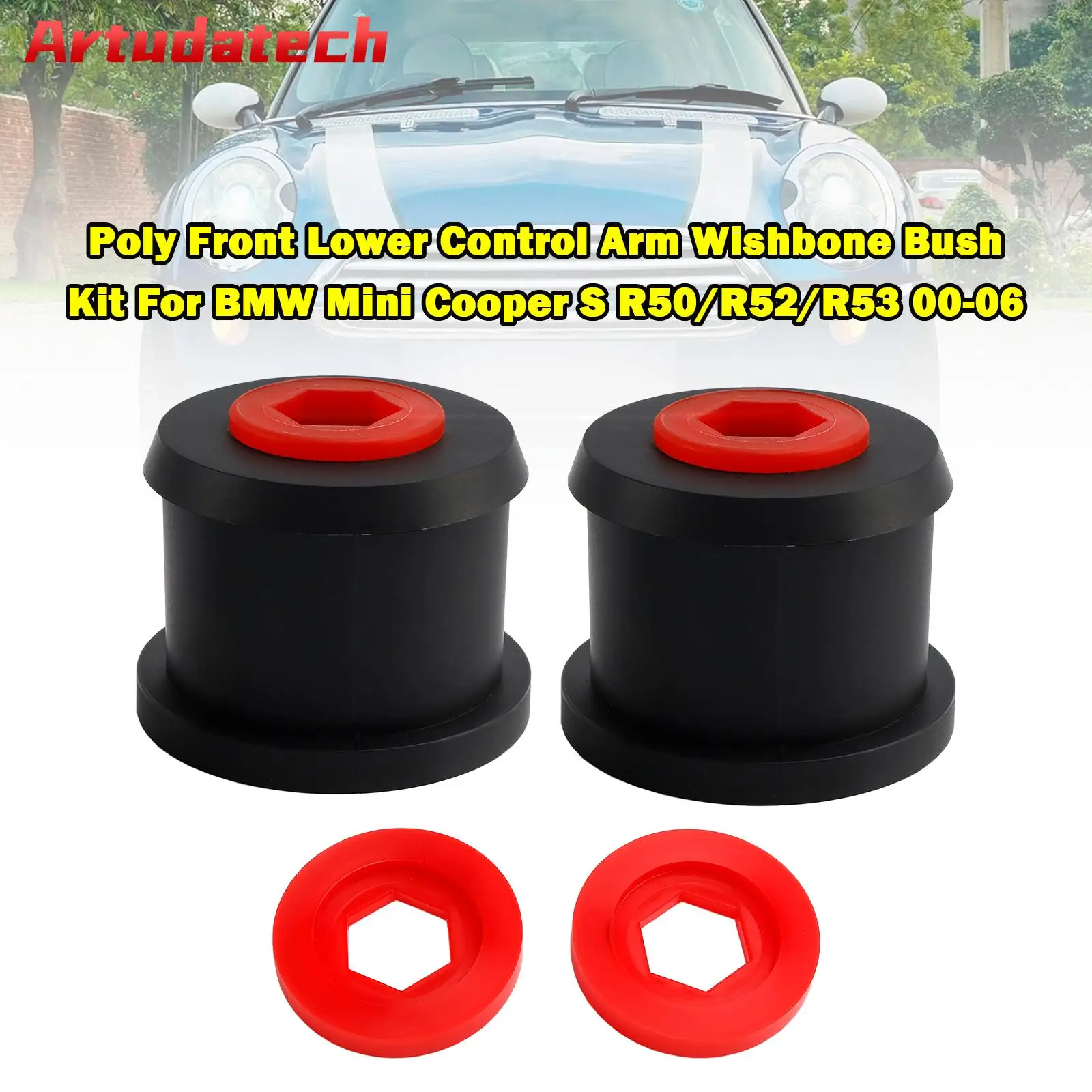 Artudatech Poly Front Lower Control Arm Wishbone Bush Kit For BMW Mini Cooper S 2000 2001 2002 2003 2004 2005 2006
Artudatech Poly Front Lower Control Arm Wishbone Bush Kit For BMW Mini Cooper S 2000 2001 2002 2003 2004 2005 2006