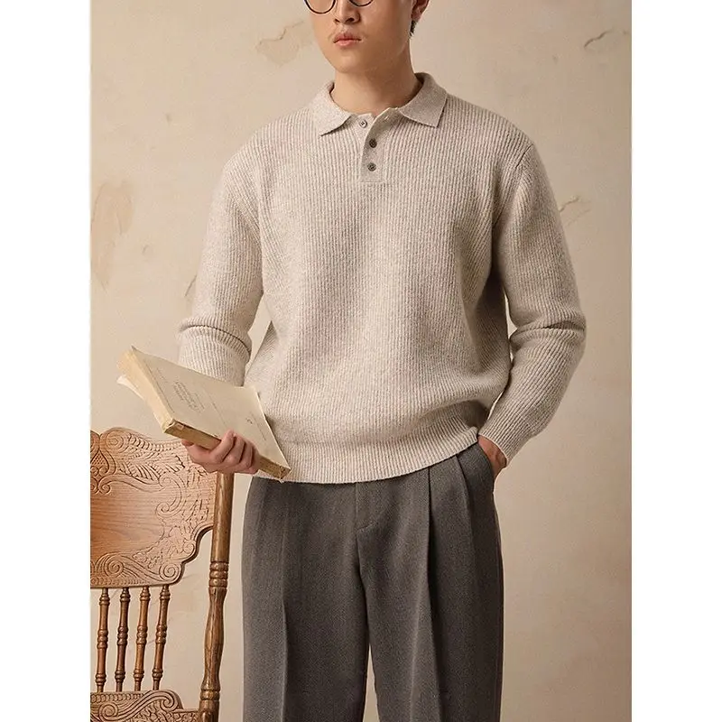 Warm Collared Long Sve Men's Knitwear Casual Loose Fit Busin Pure Color No Ironing Required Autumn Winter Base Layer irt
Warm Collared Long Sve Men's Knitwear Casual Loose Fit Busin Pure Color No Ironing Required Autumn Winter Base Layer irt