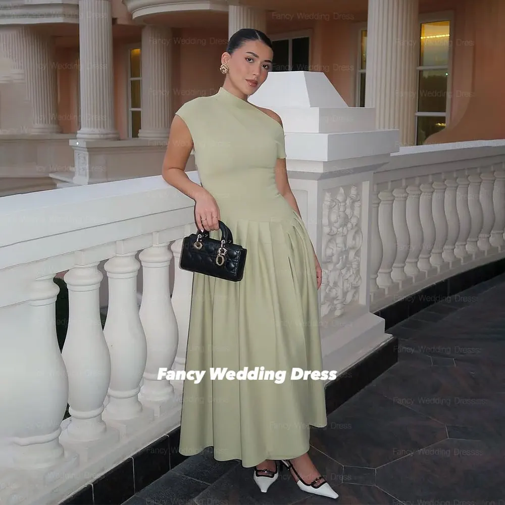 Fancy Elegant One Shoulder Evening Dress Dubai A Line Elastic Satin Prom Dresses Light Green Evening Party Dresses Customized
Fancy Elegant One Shoulder Evening Dress Dubai A Line Elastic Satin Prom Dresses Light Green Evening Party Dresses Customized