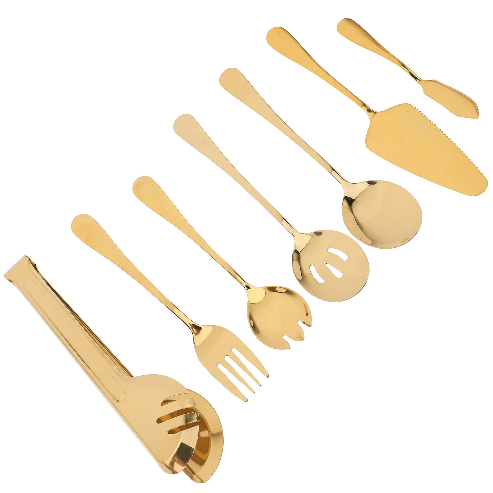 1Set Stainless Steel Flatware Reusable Tableware Flatware Set Buffet Spoon Fork Spading Shovel Dining Cutlery Kit for Hotel
1Set Stainless Steel Flatware Reusable Tableware Flatware Set Buffet Spoon Fork Spading Shovel Dining Cutlery Kit for Hotel