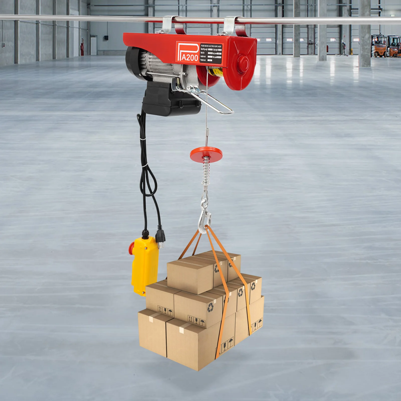 480W Red Electric Hoist Portable Stable Remote Control & Single/Double Slings Electric Winch with Practical Lifting Straps
480W Red Electric Hoist Portable Stable Remote Control & Single/Double Slings Electric Winch with Practical Lifting Straps