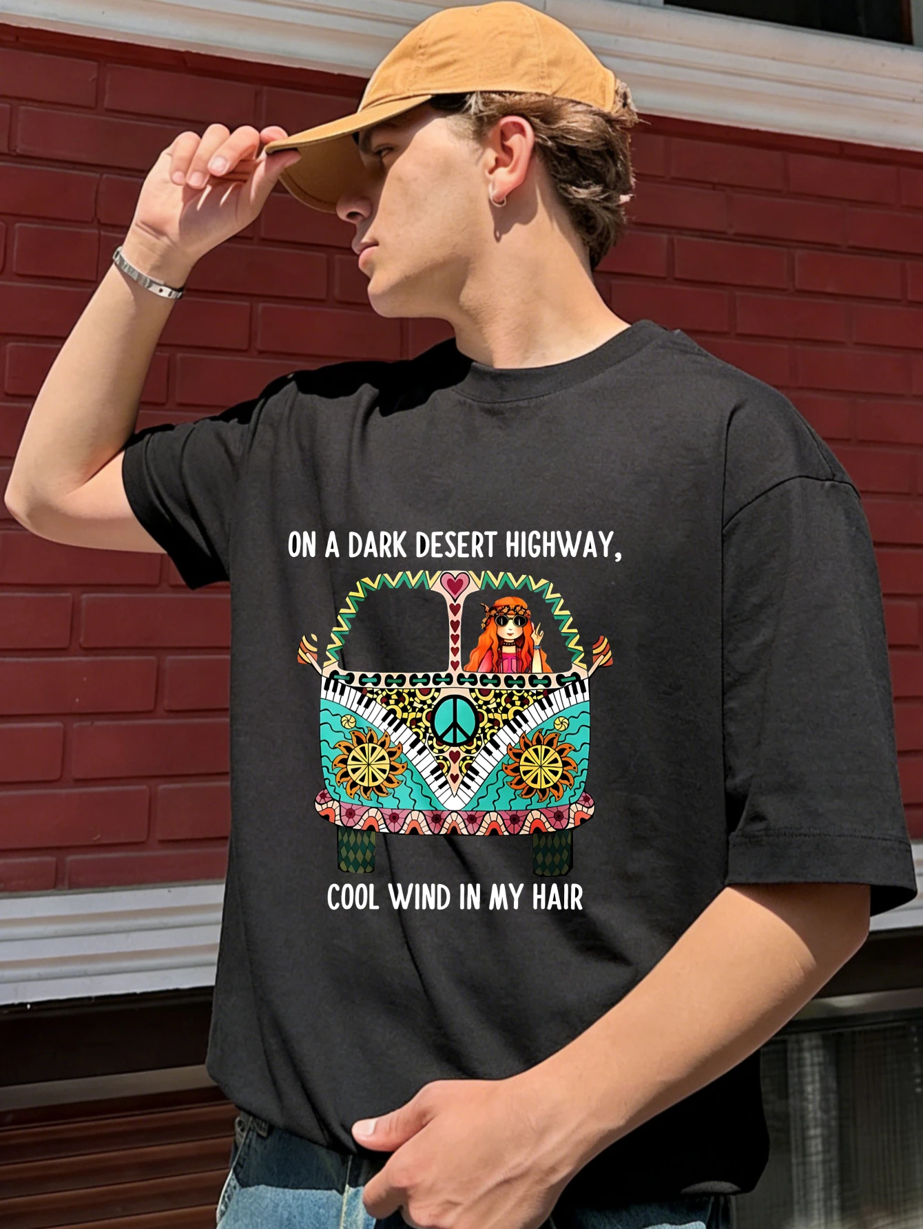 Men's Cotton Retro Outdoor Printed T Shirt - On a Dark Desert Highway Cool Wind, Loose Fit Casual Summer Tee for Men
Men's Cotton Retro Outdoor Printed T Shirt - On a Dark Desert Highway Cool Wind, Loose Fit Casual Summer Tee for Men