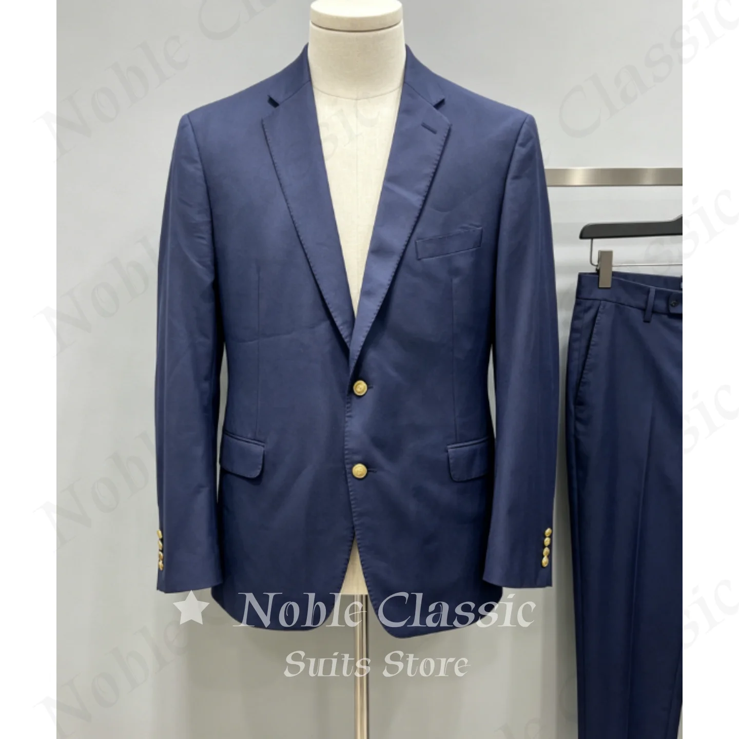 Classic Navy Blue 2 Piece Suit Slim Fit Notch Lapel Two Button Gold Buttons Blazer Pants Wedding Business Office Customized
Classic Navy Blue 2 Piece Suit Slim Fit Notch Lapel Two Button Gold Buttons Blazer Pants Wedding Business Office Customized