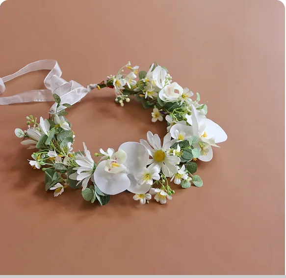 Ins forest Phalaenopsis bride wreath headdress holiday accessories wedding photography photo green wedding hair accessories
Ins forest Phalaenopsis bride wreath headdress holiday accessories wedding photography photo green wedding hair accessories