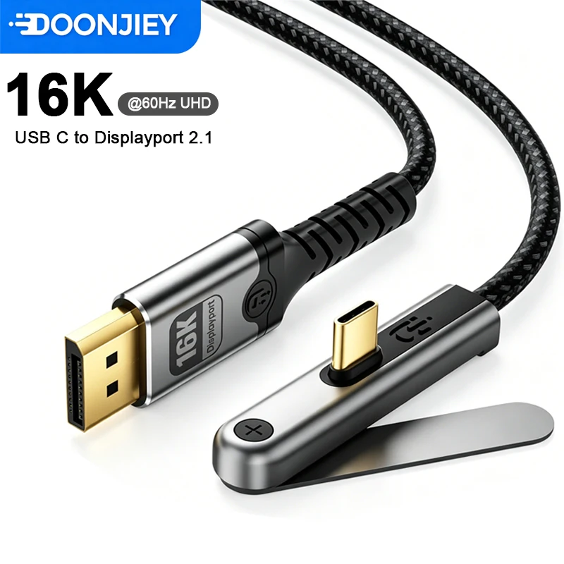 DOONJIEY USB C to DisplayPort 2.1 Cable 16K60Hz 8K60Hz Type-C to DP Mobile Phone Holder Cord For Thunderbolt 3/4 MacBook Laptop
DOONJIEY USB C to DisplayPort 2.1 Cable 16K60Hz 8K60Hz Type-C to DP Mobile Phone Holder Cord For Thunderbolt 3/4 MacBook Laptop