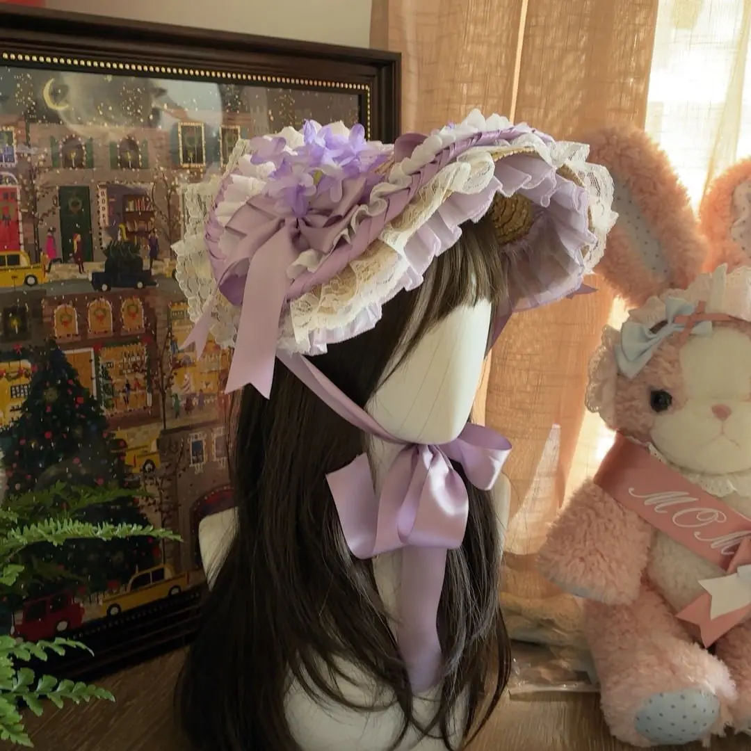Handmade Headdress Halloween Women's Hat Purple Flower Pastoral Style Lolita Straw Flat
Handmade Headdress Halloween Women's Hat Purple Flower Pastoral Style Lolita Straw Flat