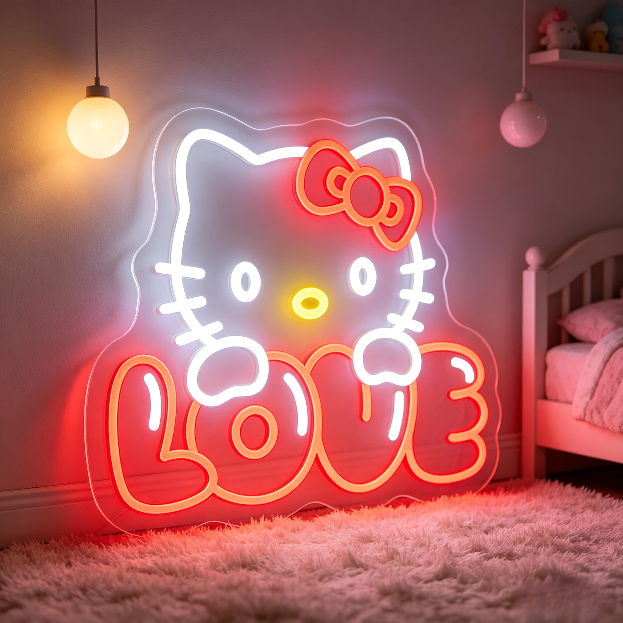 Hello Kitty Love Neon Sign LED USB Dimmable Cute Bow Wall Art Night Light for Kids Bedroom Kawaii Sanrio Valentine's Day Gift
Hello Kitty Love Neon Sign LED USB Dimmable Cute Bow Wall Art Night Light for Kids Bedroom Kawaii Sanrio Valentine's Day Gift