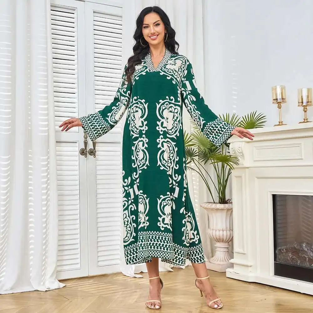 Muslim Robe Clothing Factory Robe Women's Long Dress New Printed Diamond Set Dubai Dress
Muslim Robe Clothing Factory Robe Women's Long Dress New Printed Diamond Set Dubai Dress