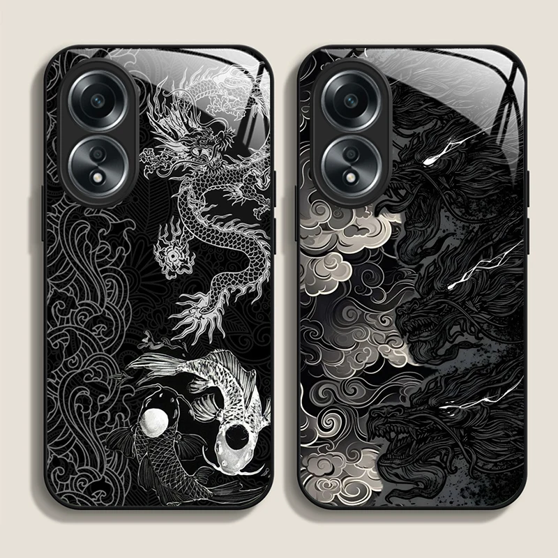 Aesthetic Cool Black Dragon Printed Tempered Glass Phone Case for OPPO Realme 14 13 Pro Plus 12 11 10 Neo 3 X7 PRO C75 C55 Cover
Aesthetic Cool Black Dragon Printed Tempered Glass Phone Case for OPPO Realme 14 13 Pro Plus 12 11 10 Neo 3 X7 PRO C75 C55 Cover