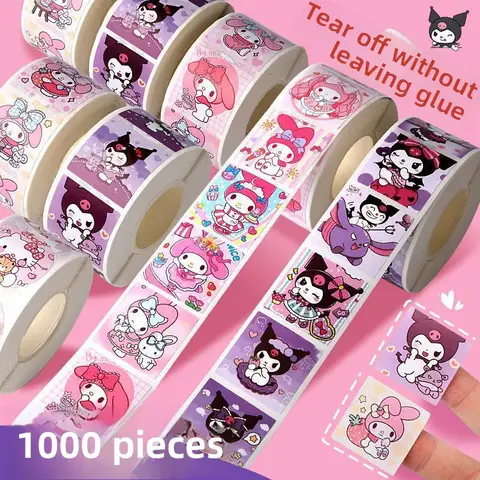 500 ชิ้น Sanrio Hello Kitty สติกเกอร์การ์ตูนน่ารักการ์ตูน Kuromi My Melody ไดอารี่เด็กโบนัสของขวัญปิดไดอารี่หนังสือของขวัญ