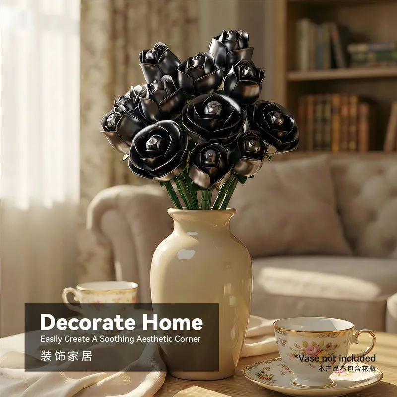 12 Black Rose Preserved Flower Bouquet Building Blocks Set, Desktop Ornament, Valentine's Day Gifts for Girls
12 Black Rose Preserved Flower Bouquet Building Blocks Set, Desktop Ornament, Valentine's Day Gifts for Girls