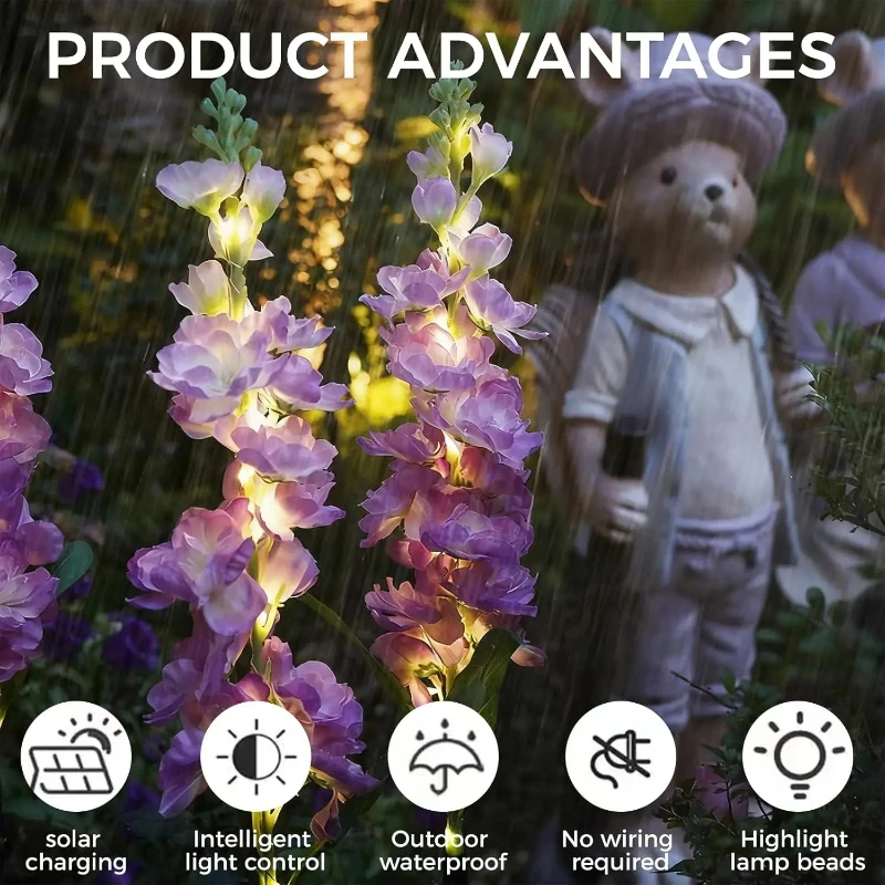 Solar Hyacinth Flower Stake Lights Waterproof Outdoor Garden Lamp for Yard Patio Pathway Lawn Fence, Pink Purple Blue Yellow
Solar Hyacinth Flower Stake Lights Waterproof Outdoor Garden Lamp for Yard Patio Pathway Lawn Fence, Pink Purple Blue Yellow