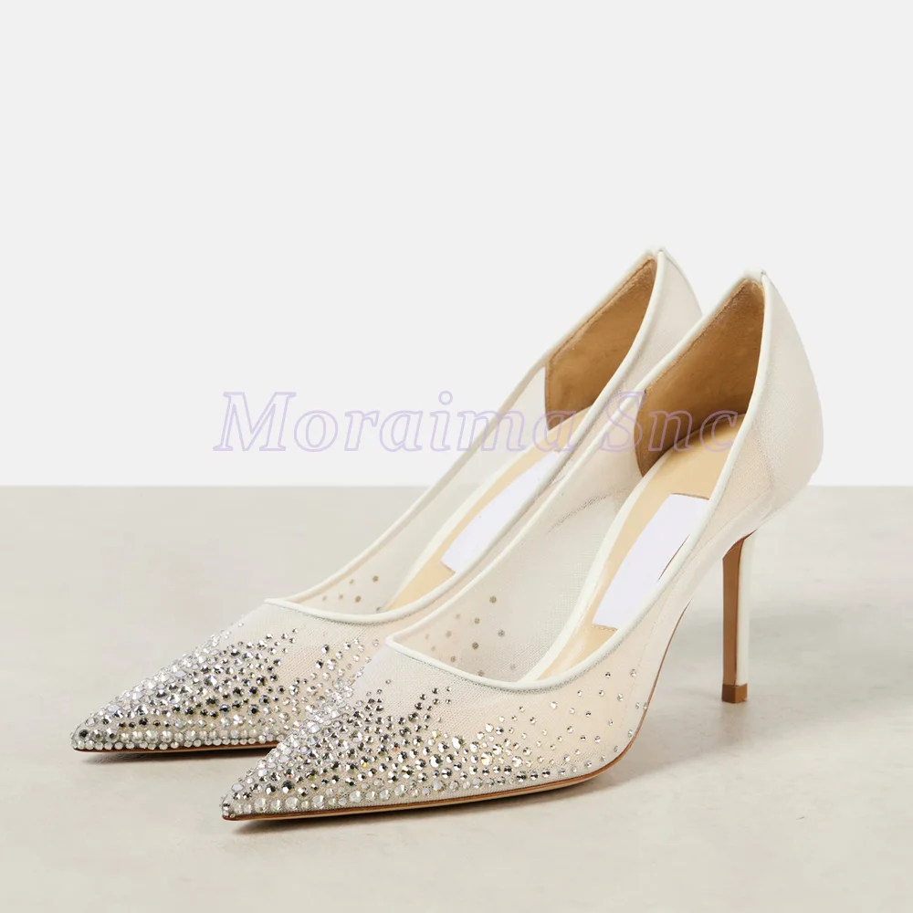 Mesh Crystal Detailing Shallow Pumps Stiletto High Heels Slip On Sexy Fashion Women's Dress Shoes Banquet Party Wedding Shoes
Mesh Crystal Detailing Shallow Pumps Stiletto High Heels Slip On Sexy Fashion Women's Dress Shoes Banquet Party Wedding Shoes