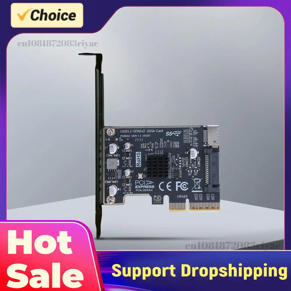 ASM3242 Chip Front Panel Adapter USB 3.2 GEN2 20Gb Riser Board Expansion Card Riser Converter for Desktop PC Front Panel TYPE C
ASM3242 Chip Front Panel Adapter USB 3.2 GEN2 20Gb Riser Board Expansion Card Riser Converter for Desktop PC Front Panel TYPE C