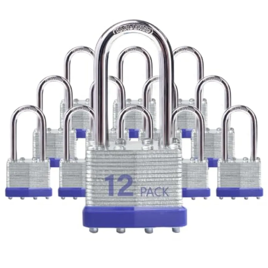 Laminated Steel Keyed Padlocks,,Blue, Keyed Alike, Long Shackle, 1-9/16" 40mm,For Hasp Latch, Sheds, Fences, Storage Locker, Sc
Laminated Steel Keyed Padlocks,,Blue, Keyed Alike, Long Shackle, 1-9/16" 40mm,For Hasp Latch, Sheds, Fences, Storage Locker, Sc