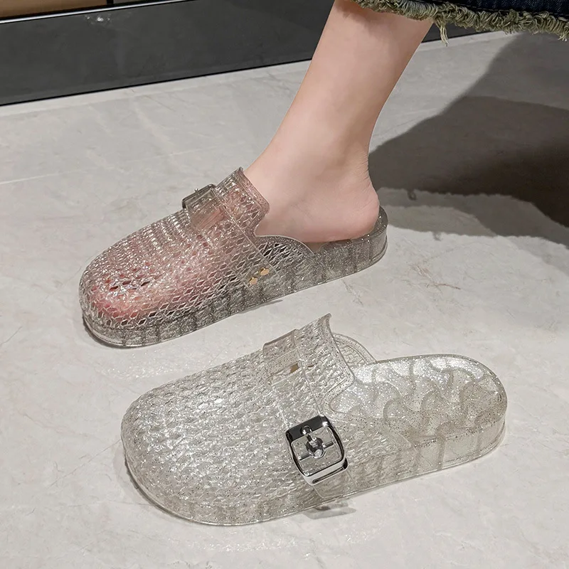 2026 Summer New Women Transparent Crystal Slippers Glitter Hollow Closed Toe Flat Mules Casual Outdoor Breathable Daily Sandals
2026 Summer New Women Transparent Crystal Slippers Glitter Hollow Closed Toe Flat Mules Casual Outdoor Breathable Daily Sandals