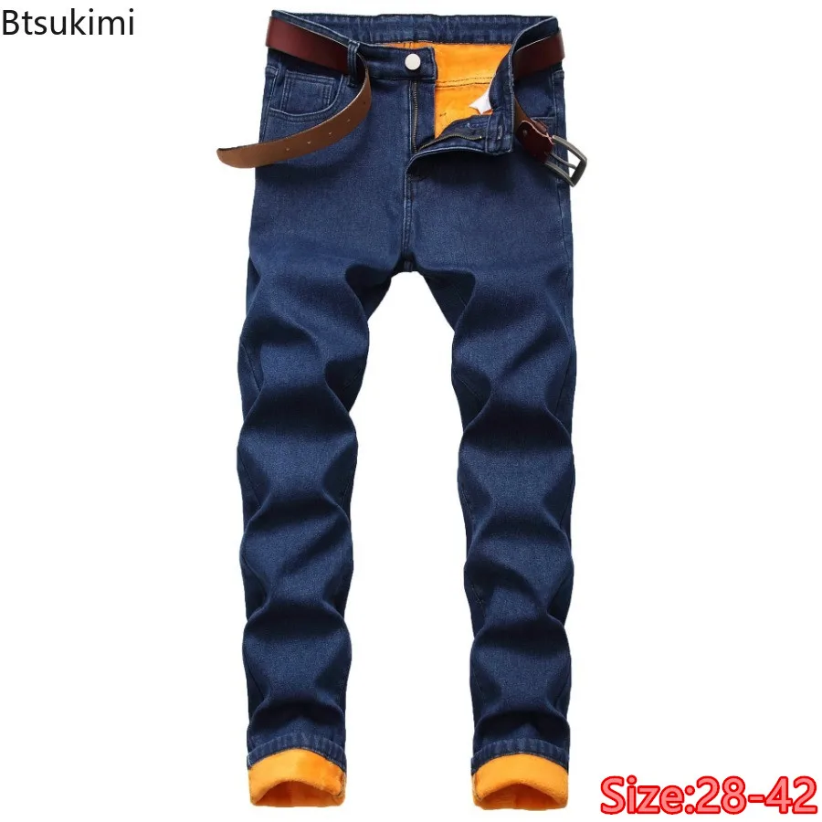 Autumn Winter Men's Thickened Fleece Warm Jeans High Quality Stretch Slim Straight Leg Casual Trousers Male Fashion Denim Pants
Autumn Winter Men's Thickened Fleece Warm Jeans High Quality Stretch Slim Straight Leg Casual Trousers Male Fashion Denim Pants