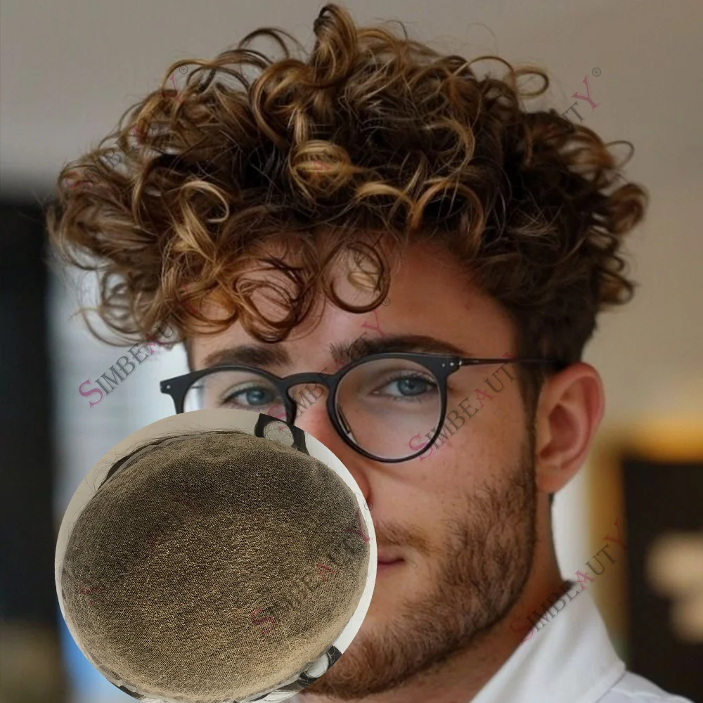 Bleached Knots French Lace Toupee Wigs for Men 26mm Curly Male Hair Prosthesi Blonde Grey Brown Human Hair Full Lace Hair System
Bleached Knots French Lace Toupee Wigs for Men 26mm Curly Male Hair Prosthesi Blonde Grey Brown Human Hair Full Lace Hair System