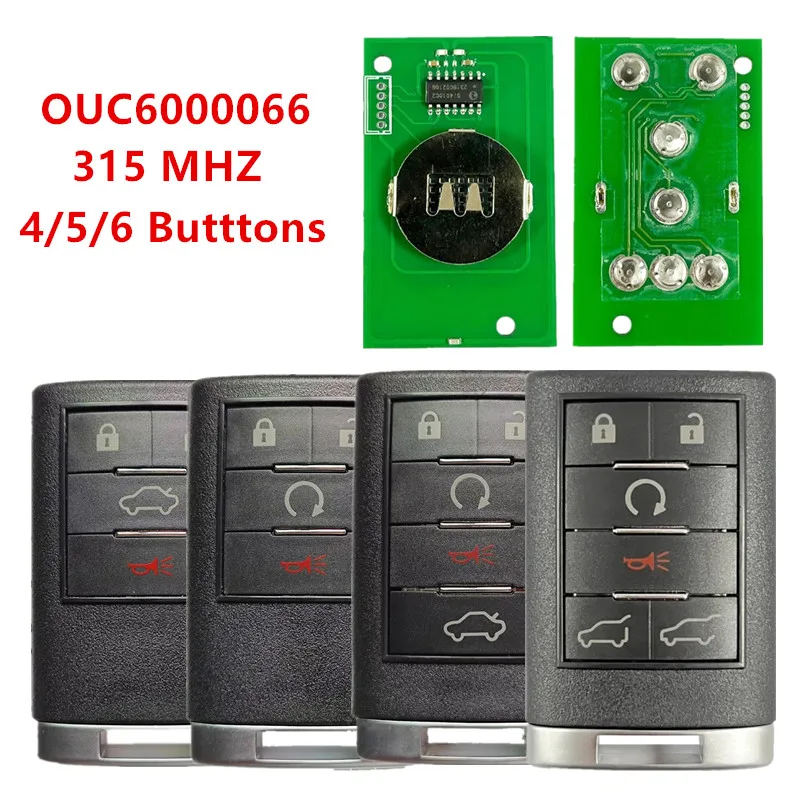 4/5/6 Buttons 315 MHZ OUC6000066 For Cadillac 2007-2014 Escalade ESV EXT CTS DTS Keyless Entry Car Auto Remote Smart Key
4/5/6 Buttons 315 MHZ OUC6000066 For Cadillac 2007-2014 Escalade ESV EXT CTS DTS Keyless Entry Car Auto Remote Smart Key