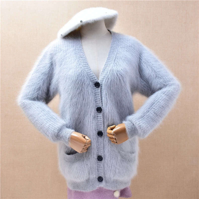 Ladies Women Autumn Winter Thick Warm Grey Hairy Mink Cashmere Knitted Long Sleeves V-Neck Loose Cardigans Sweater Jacket Coat
Ladies Women Autumn Winter Thick Warm Grey Hairy Mink Cashmere Knitted Long Sleeves V-Neck Loose Cardigans Sweater Jacket Coat
