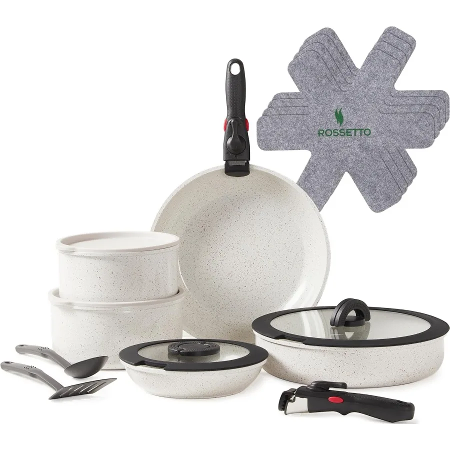 17pcs Pots and Pans Set Non Stick from France Ceramic Cookware Set with Removable Handle Induction RV Kitchen Cookware Set Stac
17pcs Pots and Pans Set Non Stick from France Ceramic Cookware Set with Removable Handle Induction RV Kitchen Cookware Set Stac