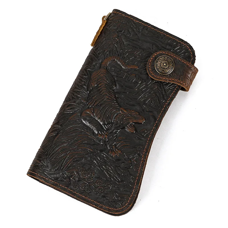 Leather Long Wallets for Men Crazy Horse Leather Tiger Stripe Wallets Men's Vintage Chain Anti Theft Clutch Bag Luxury Wallet
Leather Long Wallets for Men Crazy Horse Leather Tiger Stripe Wallets Men's Vintage Chain Anti Theft Clutch Bag Luxury Wallet