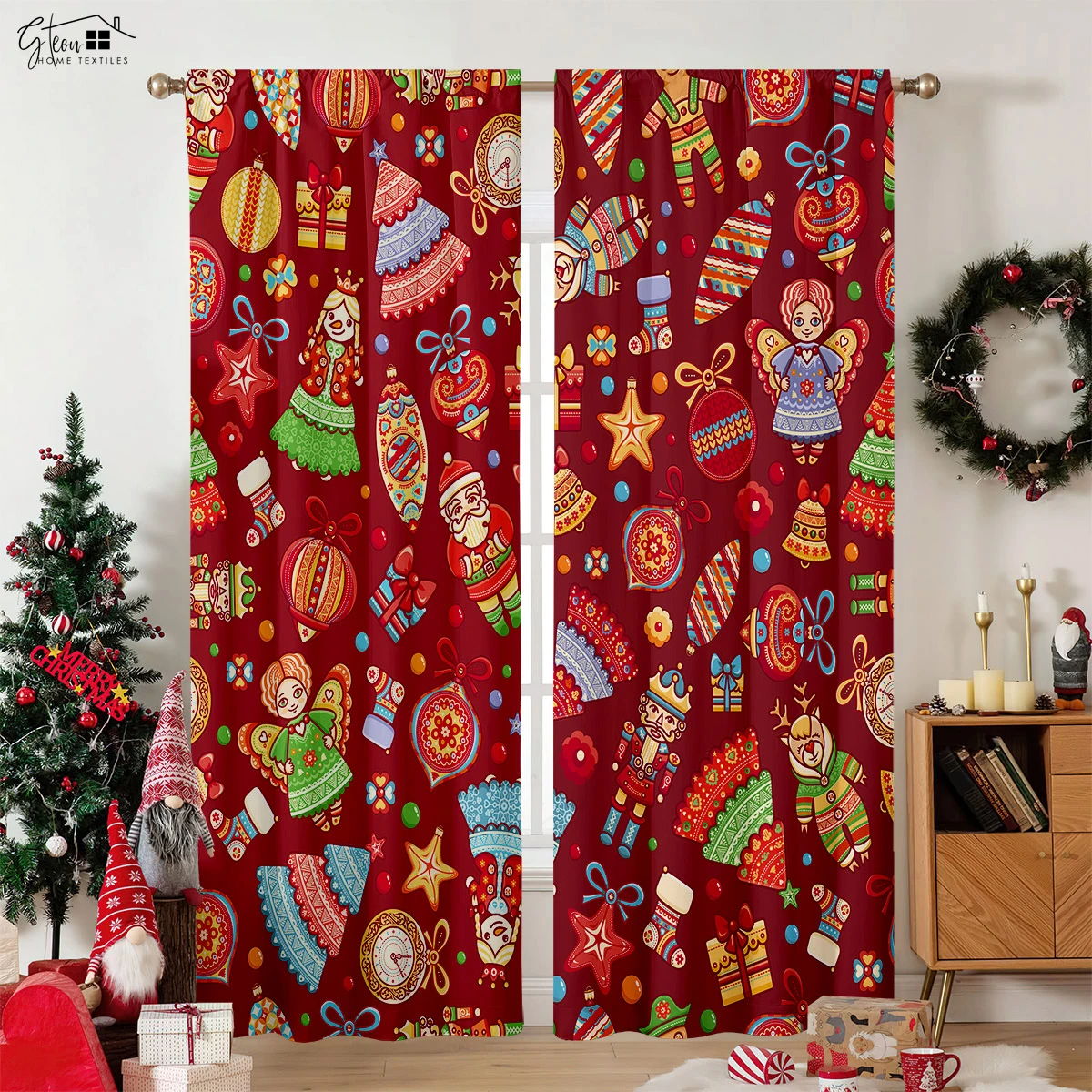 Christmas Decoration Curtains Christmas Tree Gifts Living Room Bedroom Children's New Year Festival Festive 3D Printed Curtains
Christmas Decoration Curtains Christmas Tree Gifts Living Room Bedroom Children's New Year Festival Festive 3D Printed Curtains