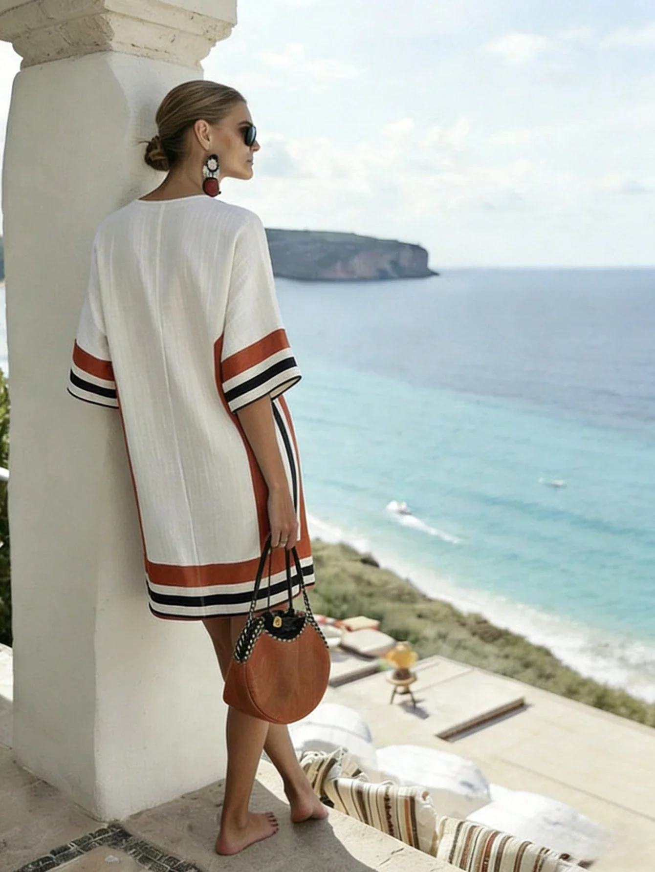 Casual Vacation Dress With Contrast Trim Beach Style Summer Linen Maxi Dress
Casual Vacation Dress With Contrast Trim Beach Style Summer Linen Maxi Dress