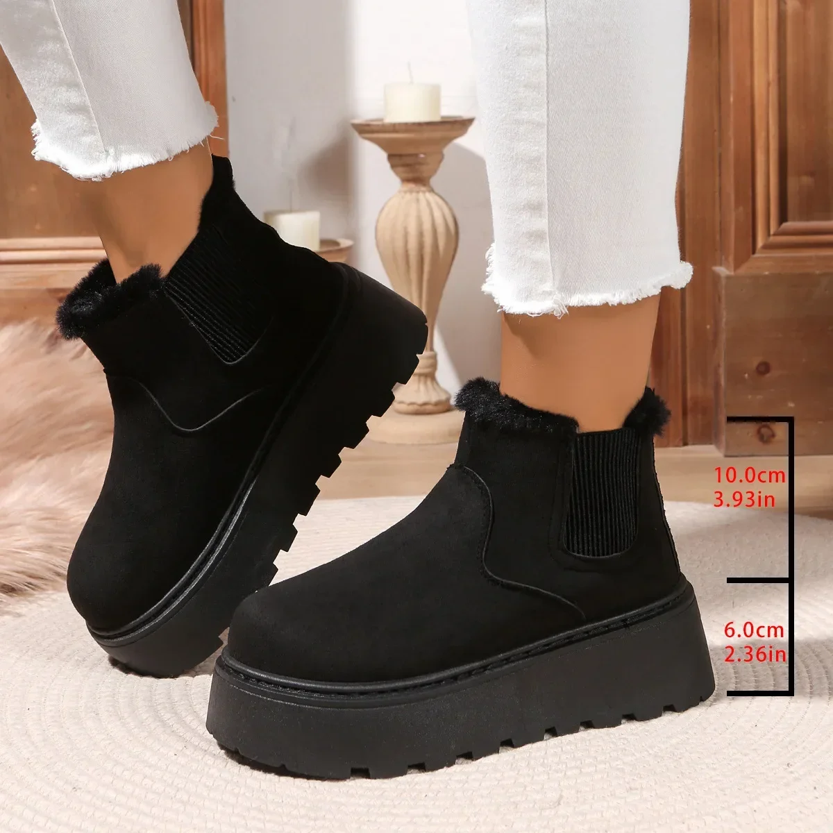 Women's Winter Snow Boots Warm Faux Fur Integrated Thick Bottom Elastic Strap Short Cotton Boots Large Size Student New 2025
Women's Winter Snow Boots Warm Faux Fur Integrated Thick Bottom Elastic Strap Short Cotton Boots Large Size Student New 2025