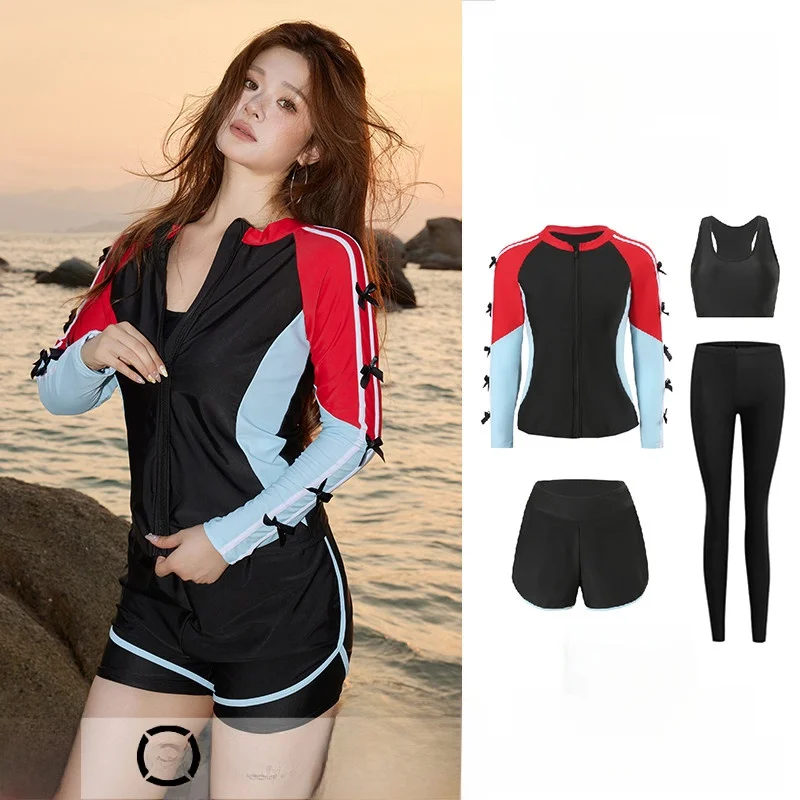 Консервативный женский гидрокостюм с длинными рукавами, двухсекционный, для серфинга, сноркелинга, с эффектом похудения, для дайвинга, костюм для защиты от медуз, весенний
Консервативный женский гидрокостюм с длинными рукавами, двухсекционный, для серфинга, сноркелинга, с эффектом похудения, для дайвинга, костюм для защиты от медуз, весенний