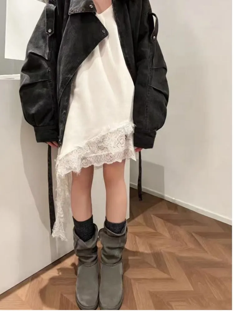 Korean Style V-Neck Lace Hem Asymmetry Splicing Strapless Dress Women Layered Pure Color Sleeveless Dress Commute Style Straight
Korean Style V-Neck Lace Hem Asymmetry Splicing Strapless Dress Women Layered Pure Color Sleeveless Dress Commute Style Straight