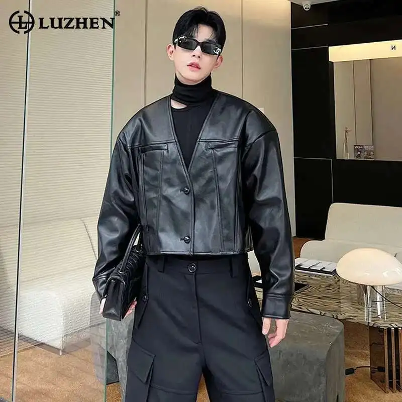 LUZHEN Original Personalized Trendy Leather Short Jacket Fashion Handsome Men's Street Collarless Motorcycles Clothes LZ5901
LUZHEN Original Personalized Trendy Leather Short Jacket Fashion Handsome Men's Street Collarless Motorcycles Clothes LZ5901