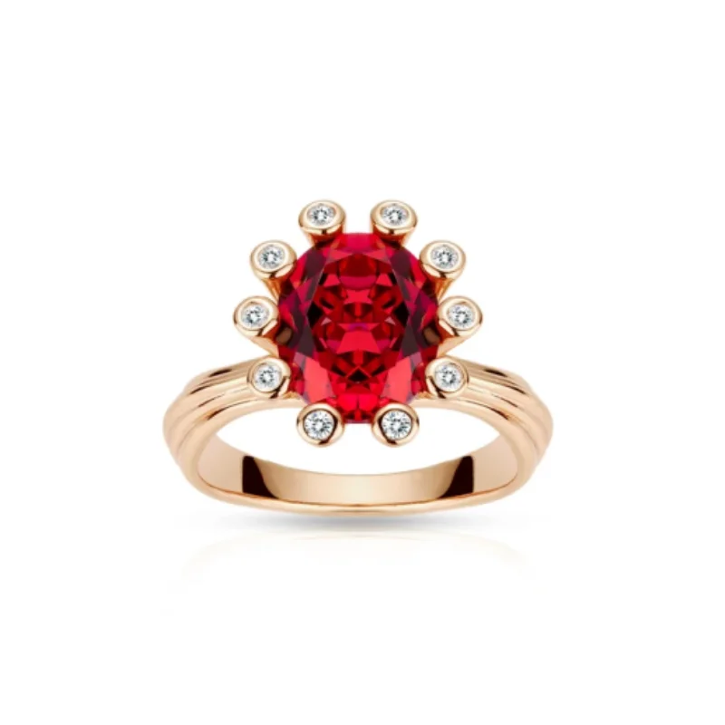 BELLUX 925 Silver Synthetic Zircon Ring Champagne Gold Full Diamond Red Pigeon Egg Ruby Light Luxury Fashion Ring
BELLUX 925 Silver Synthetic Zircon Ring Champagne Gold Full Diamond Red Pigeon Egg Ruby Light Luxury Fashion Ring