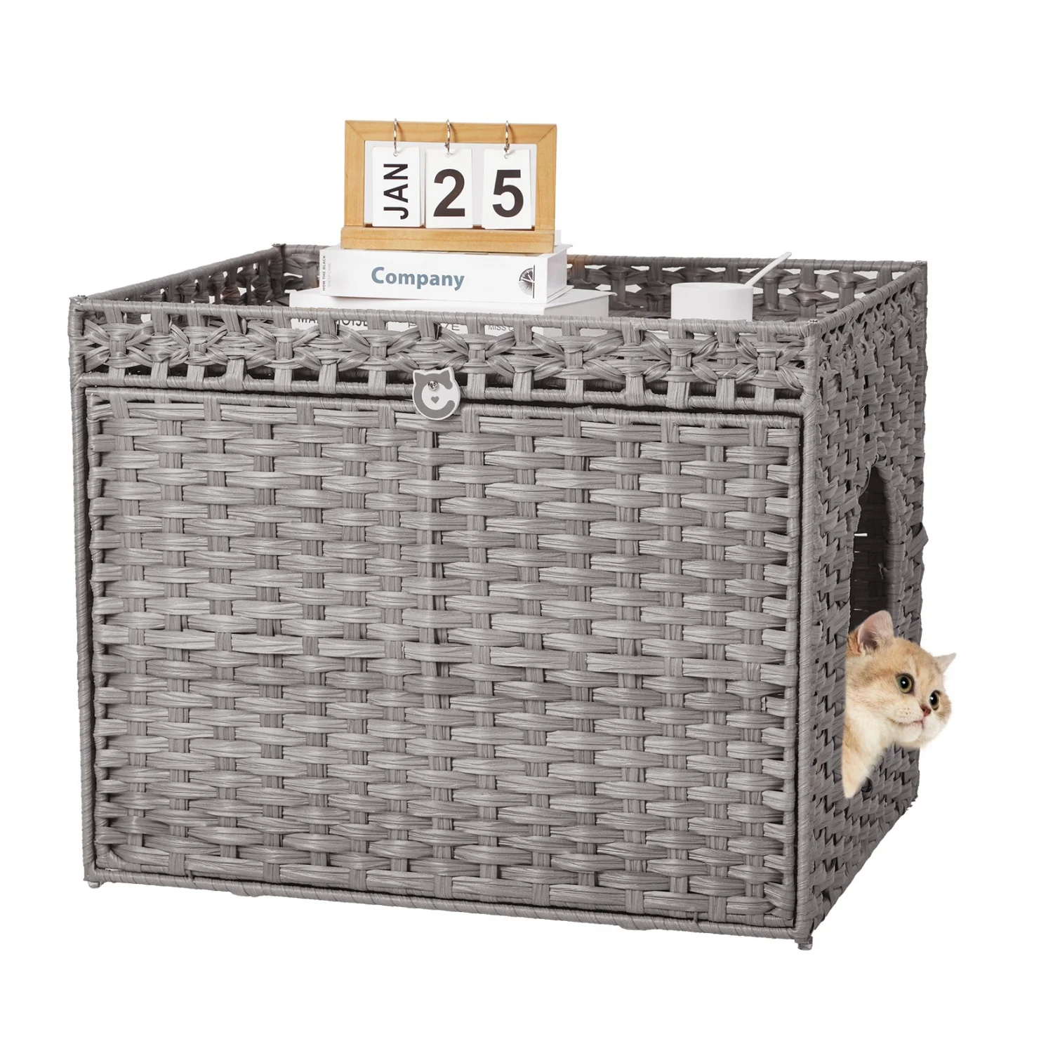 Large Hidden Cat Litter Box Furniture Cabinet, Rattan Cat Washroom Enclosure with Mat, Indoor Cat Toilet
Large Hidden Cat Litter Box Furniture Cabinet, Rattan Cat Washroom Enclosure with Mat, Indoor Cat Toilet