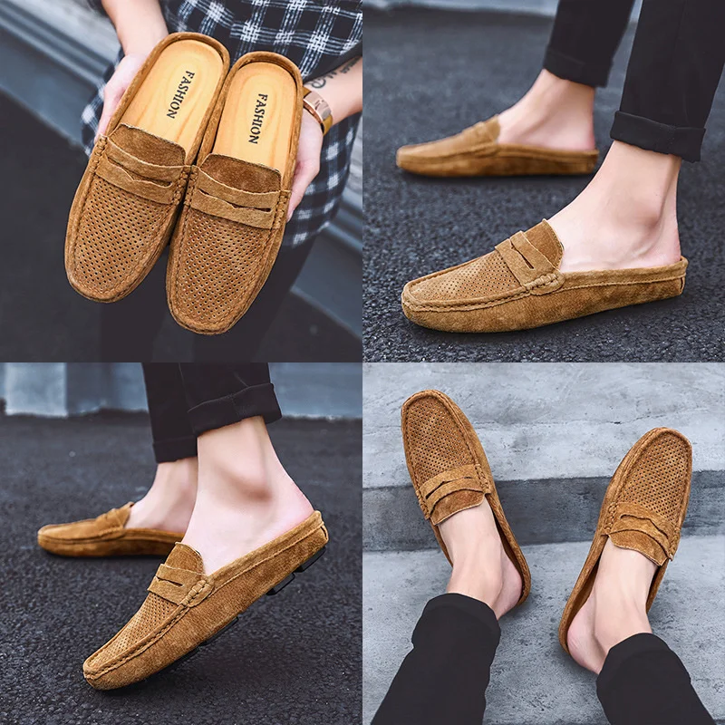 New Summer Men's Slippers Doudou Shoes Men's Baotou Half Slippers Soft Leather Casual Sandals Men's Shoes Plus Size 38-46
New Summer Men's Slippers Doudou Shoes Men's Baotou Half Slippers Soft Leather Casual Sandals Men's Shoes Plus Size 38-46
