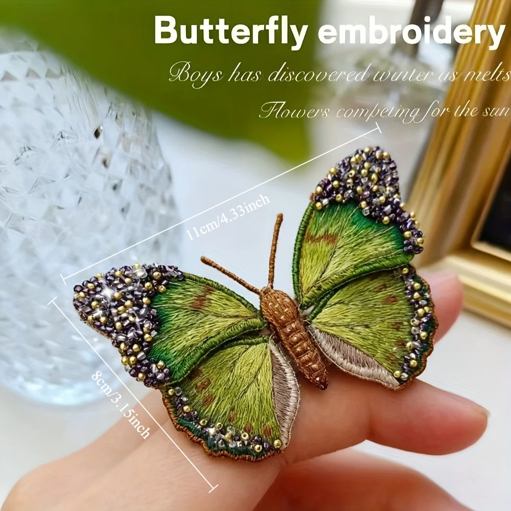 3D butterfly beaded embroidery DIY craft kit, French style, green butterfly material package, with high-definition video tutoria
3D butterfly beaded embroidery DIY craft kit, French style, green butterfly material package, with high-definition video tutoria