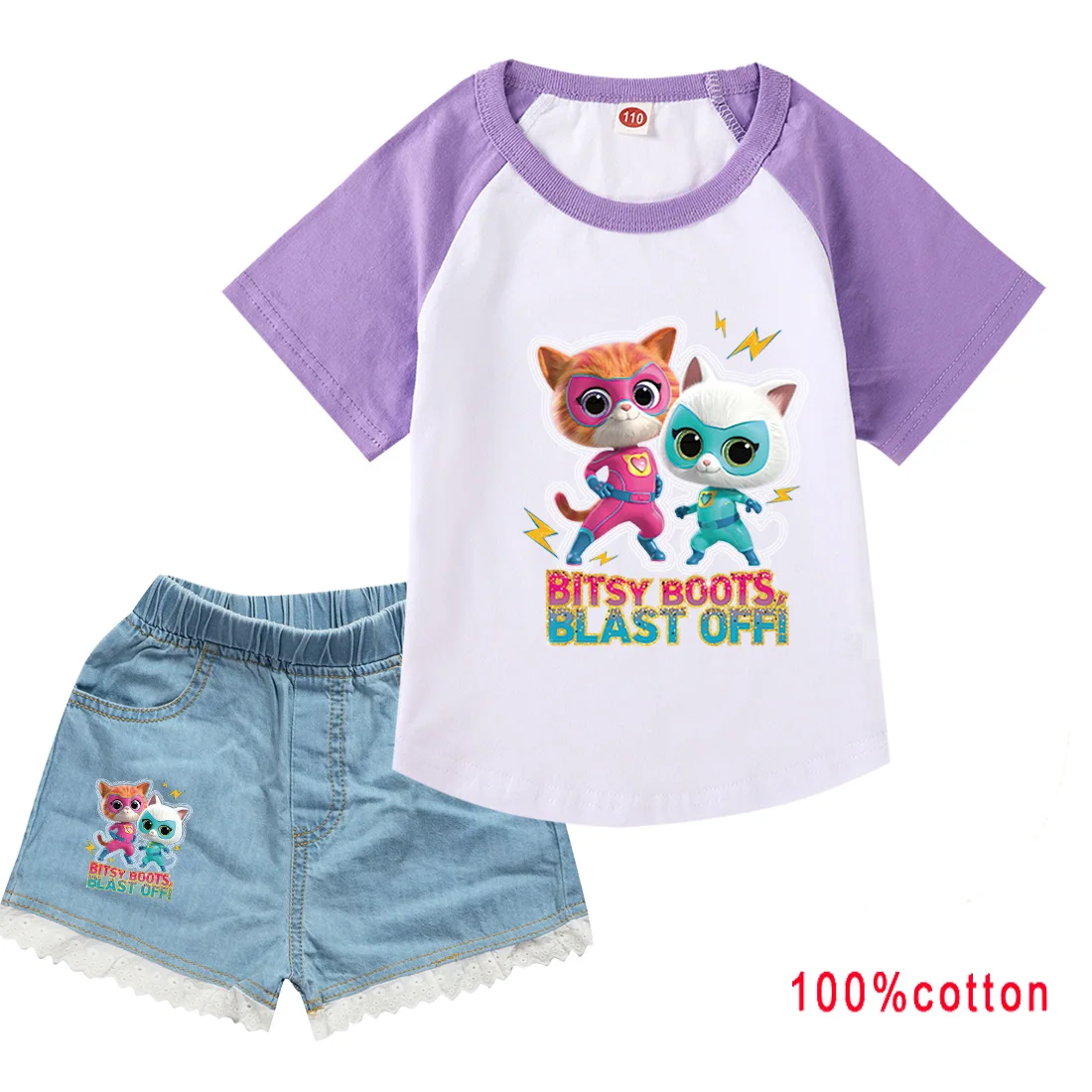 Костюм SuperKitties, Детская летняя одежда, хлопковая Футболка для маленьких девочек + джинсовые шорты, комплект из 2 предметов, детская одежда, спортивные костюмы для мальчиков
Костюм SuperKitties, Детская летняя одежда, хлопковая Футболка для маленьких девочек + джинсовые шорты, комплект из 2 предметов, детская одежда, спортивные костюмы для мальчиков