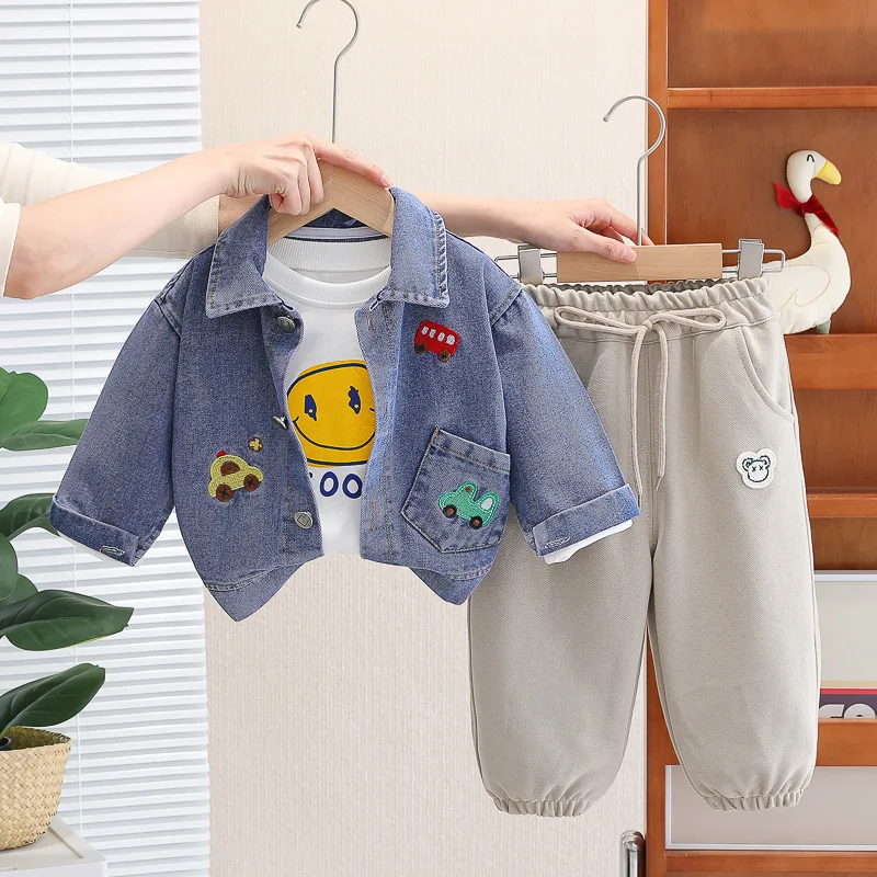 Childrens Clothing Set 2024 Spring Baby Boy Clothes 1 To 5 Years Animal Denim Jackets + White T-shirts + Pants 3PCS Boys Outfit
Childrens Clothing Set 2024 Spring Baby Boy Clothes 1 To 5 Years Animal Denim Jackets + White T-shirts + Pants 3PCS Boys Outfit