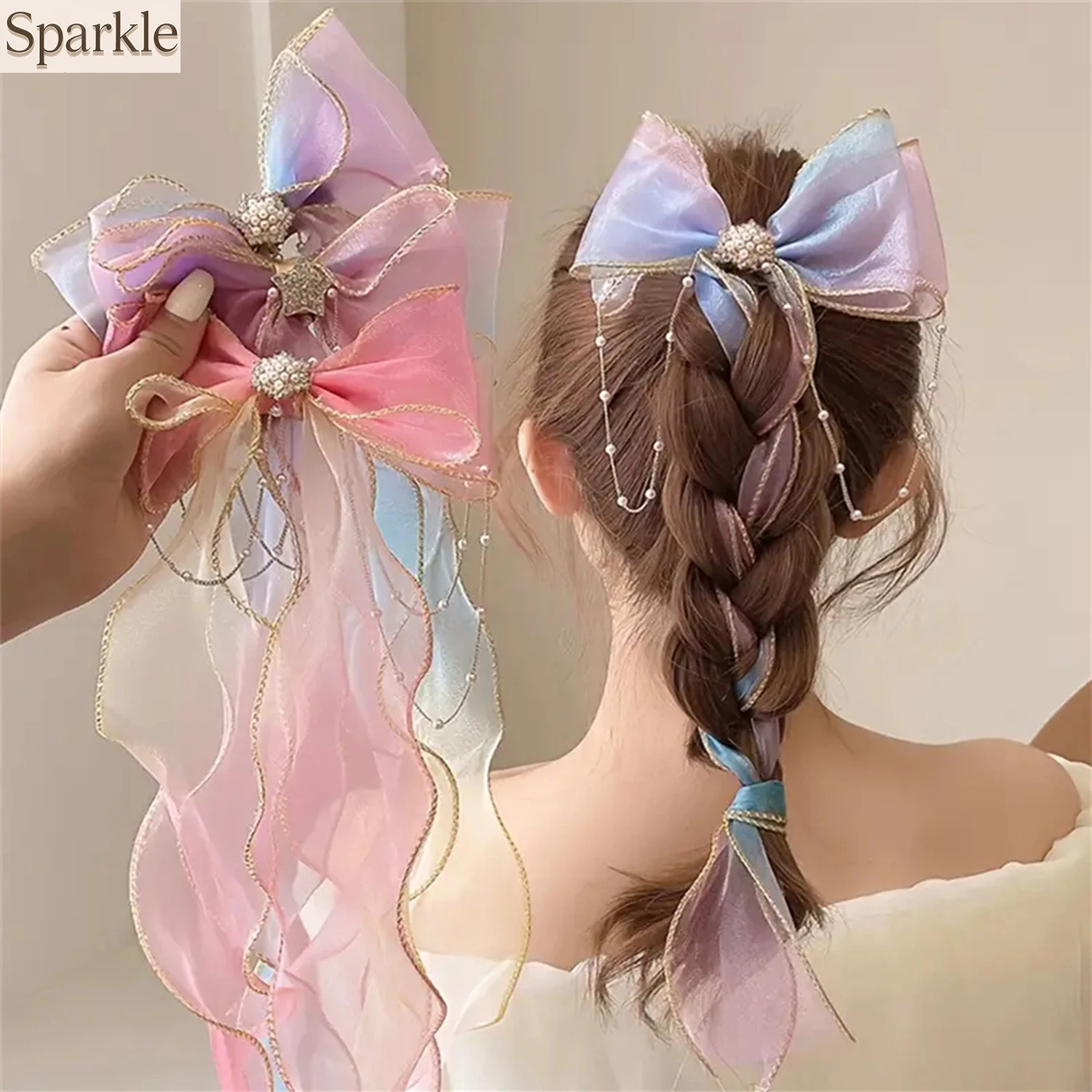 Baby Girls Elegant Hair Clips with Faux Pearl Tassel Cute Mesh Bow Ribbon for Party Performance Hair Accessories
Baby Girls Elegant Hair Clips with Faux Pearl Tassel Cute Mesh Bow Ribbon for Party Performance Hair Accessories