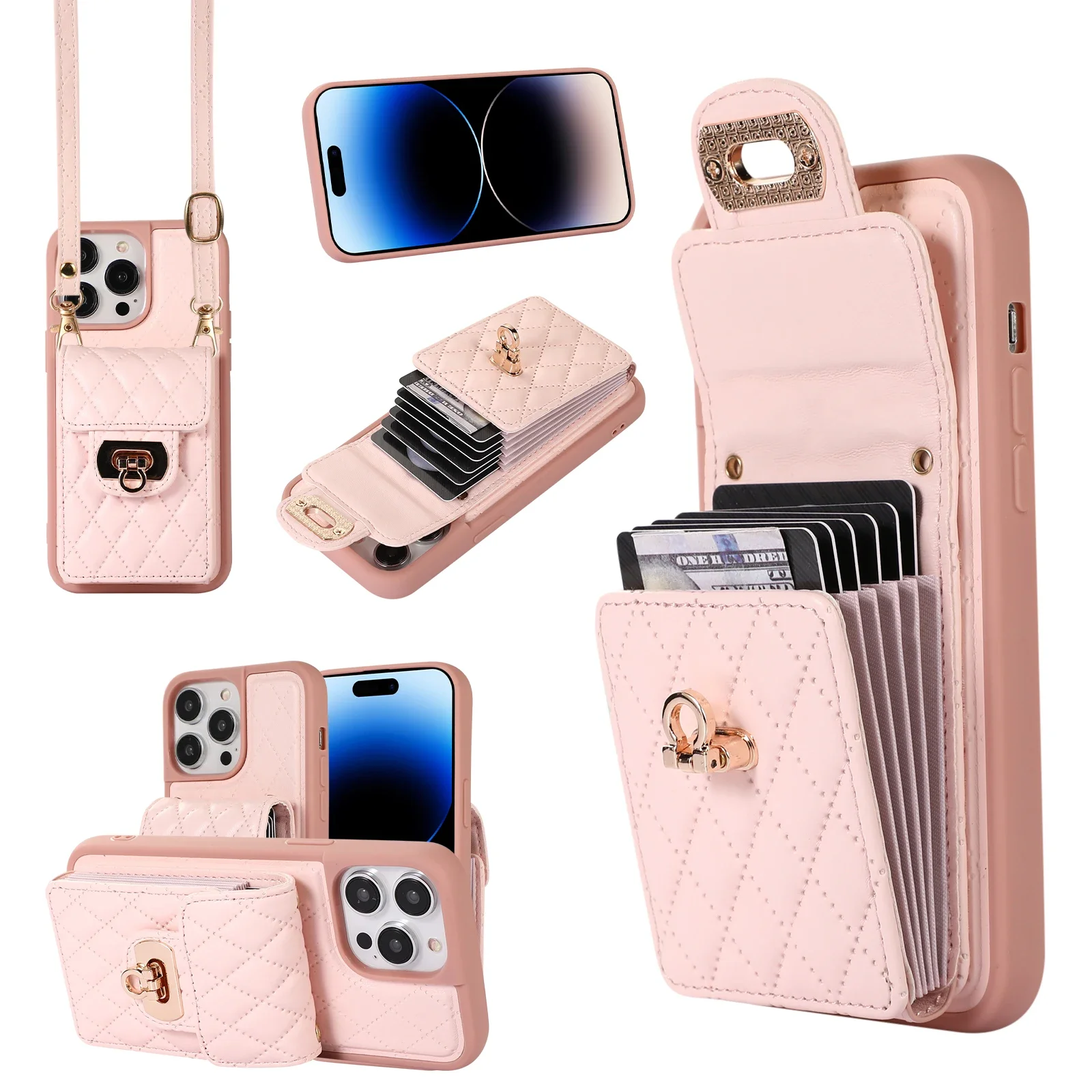 Shoulder Crossbody Lanyard Rope Wallet Card Bag Pu Leather Case for Iphone 15 14 13 12 11 Pro Max X XS Max XR 7 8 Plus TPU Cover
Shoulder Crossbody Lanyard Rope Wallet Card Bag Pu Leather Case for Iphone 15 14 13 12 11 Pro Max X XS Max XR 7 8 Plus TPU Cover