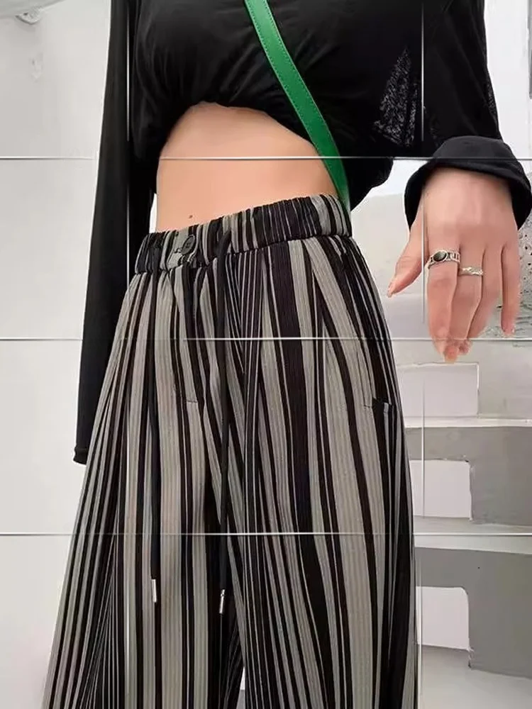 Rouje ners Ice Silk Wide Leg Pants High Waist Draped Loose Women's Bla White Stripes Casual Long Trousers
Rouje ners Ice Silk Wide Leg Pants High Waist Draped Loose Women's Bla White Stripes Casual Long Trousers