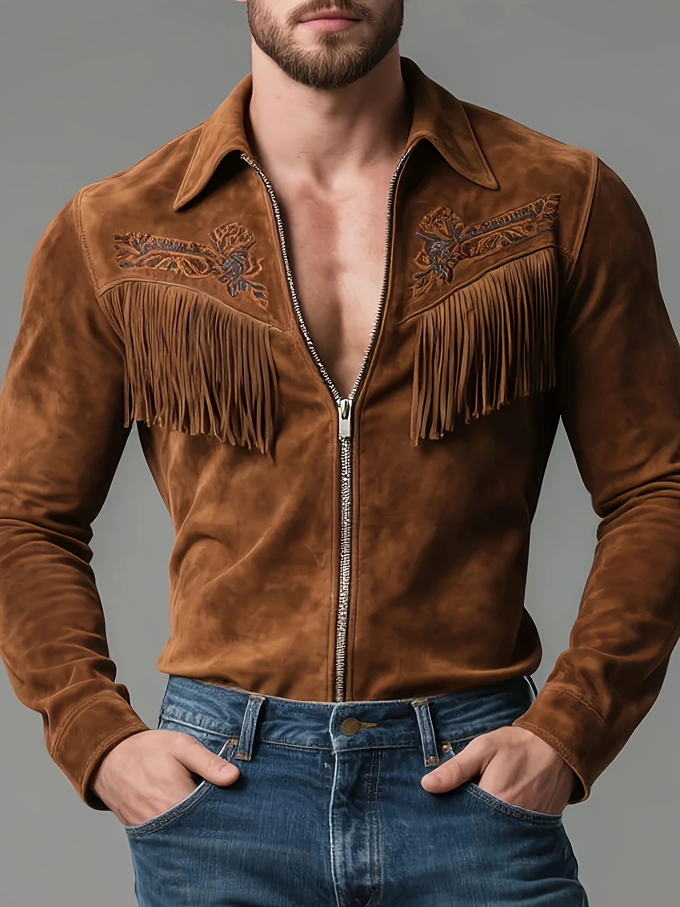 Men's Plus Size Elegant Suede Tassel Long-Sleeve Shirt
Men's Plus Size Elegant Suede Tassel Long-Sleeve Shirt